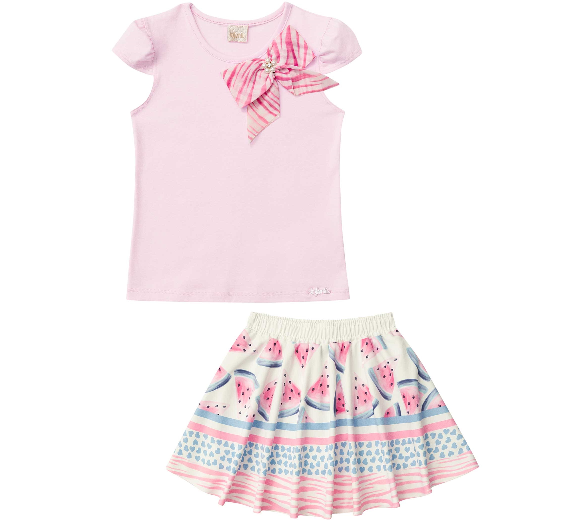 conjunto saia e blusa infantil