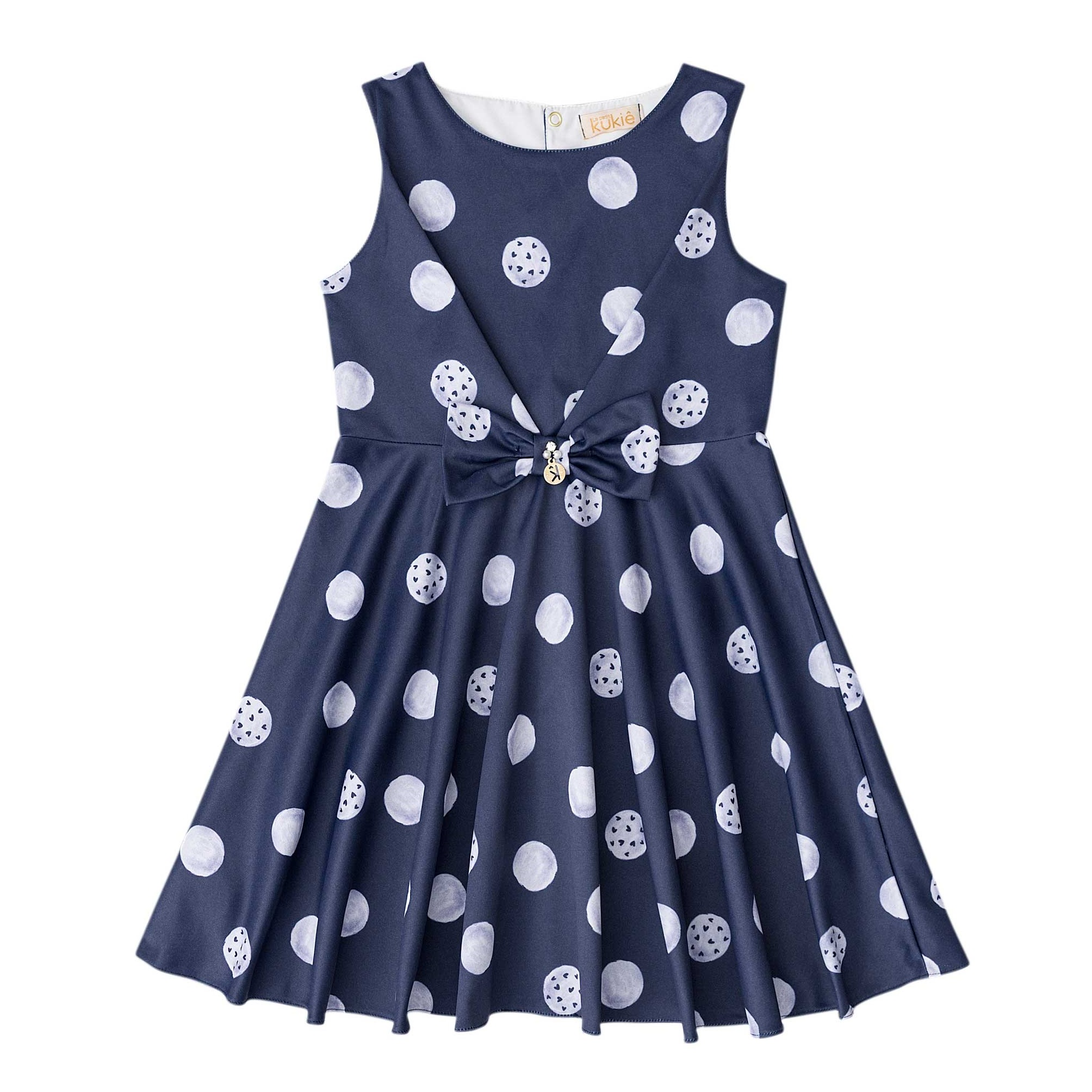 Vestido Kukie Azul Bolas - Seu Stillo Kids