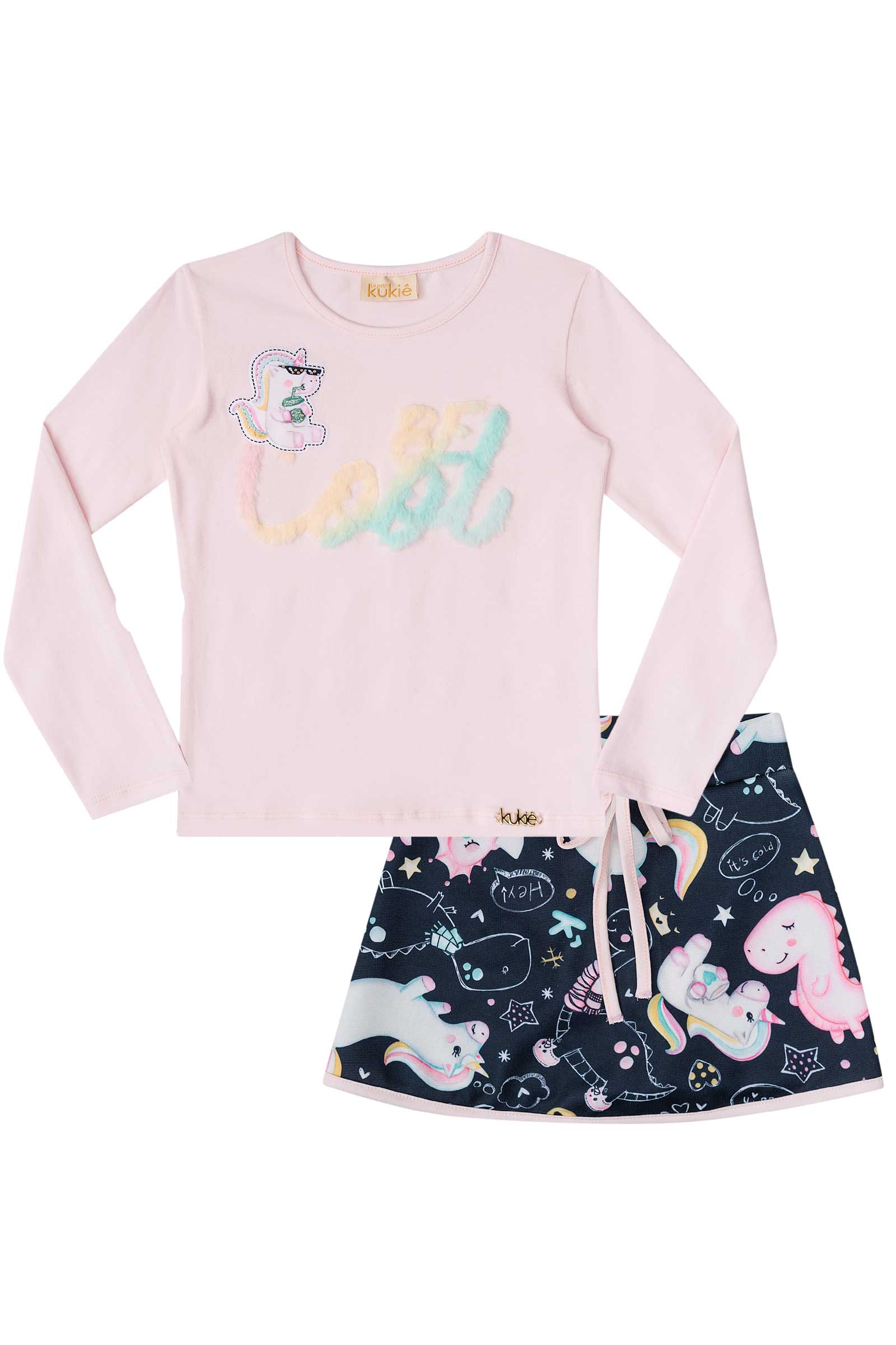 conjunto short saia e blusa infantil