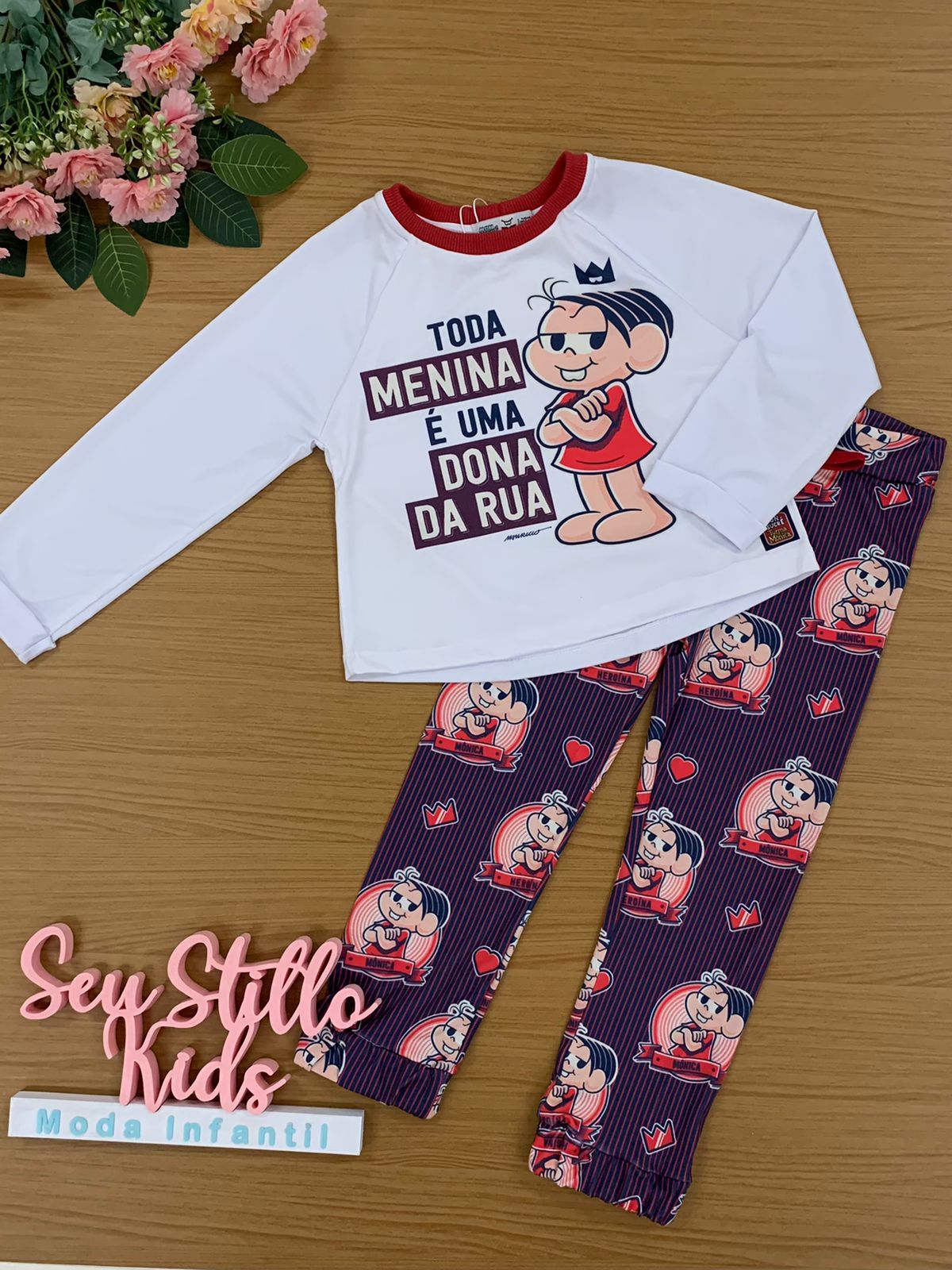 Pijama Infantil Mon Sucré Inverno Turma da Mônica Donas da Rua