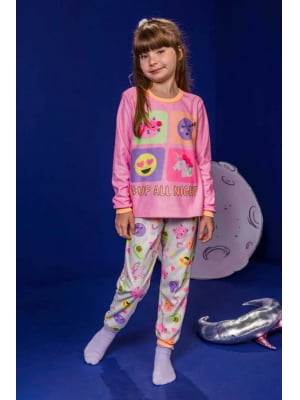 Pijama Infantil Kukie Inverno com Calça Fleece Emoji 