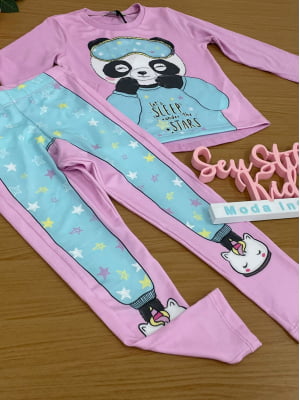 Pijama Infantil Kukie Inverno com Calça Pandinha