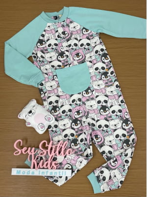 Pijama Infantil Kukie Inverno Panda com Mascotinho