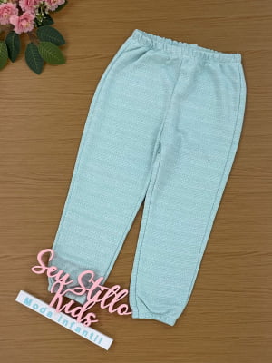 Pijama Infantil Momi Inverno com Calça Verde Água Coelhinha