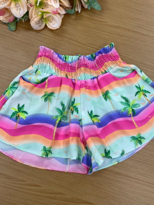 Conjunto Infantil Mon Sucré Verão Tropical com Shorts