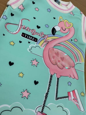 Vestido Infantil Kukie Verão Flamingo