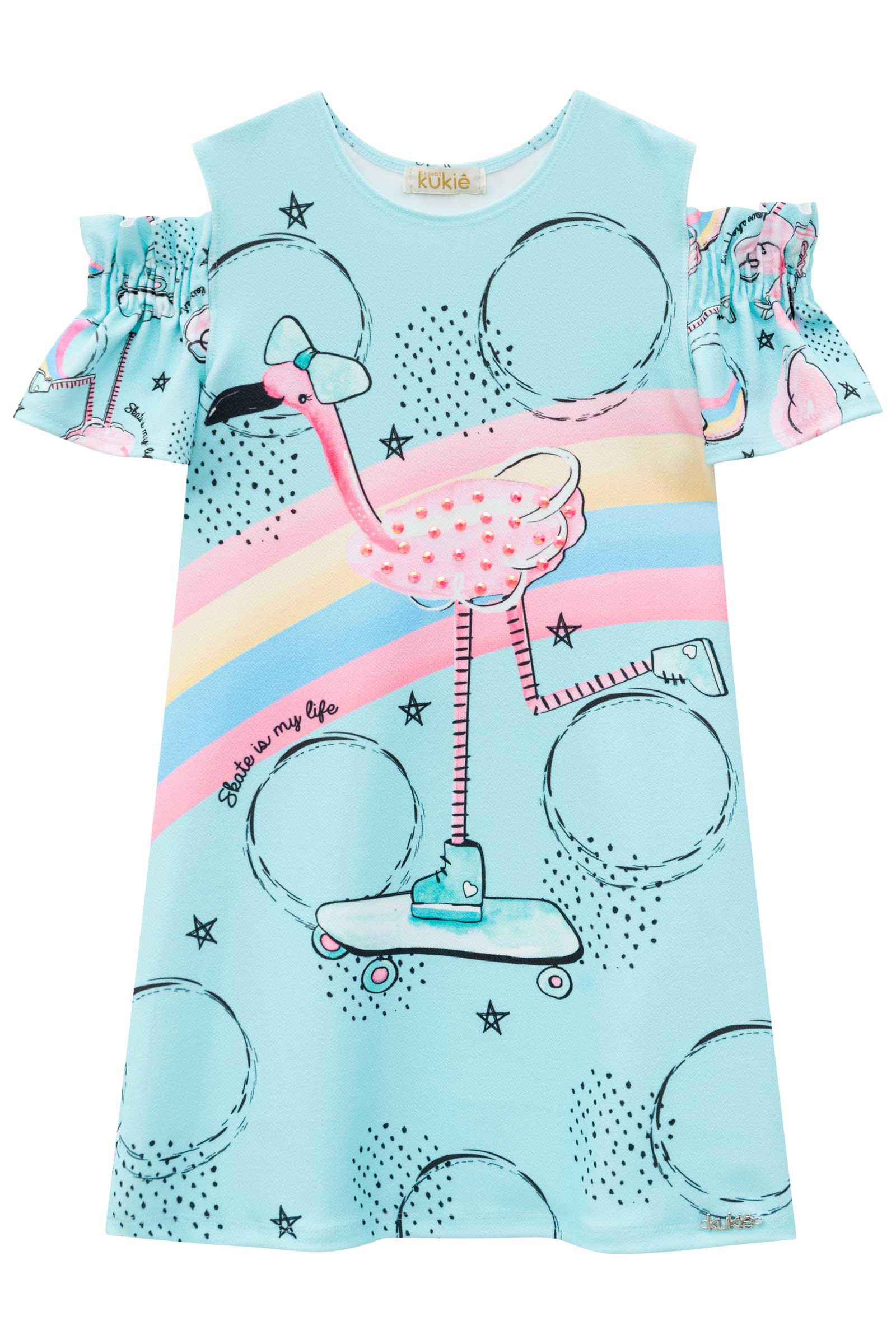 vestido infantil flamingo